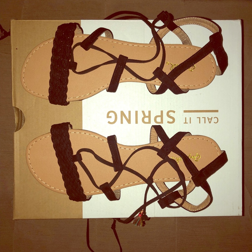 Black gladiator strap sandals- BRAND NEW